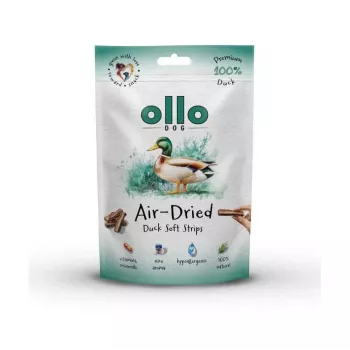 OLLO Air-Dried Duck strips – džiovintos anties juostelės šunims – 80 g