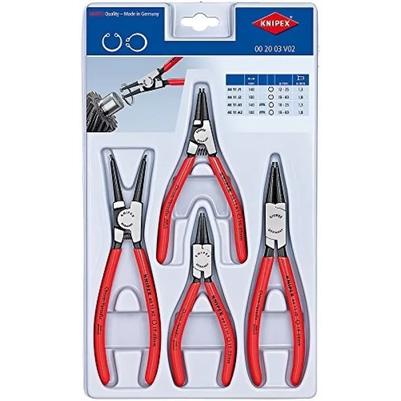 Knipex 00 20 03 V02 replių rinkinys vidiniams ir išoriniams fiksavimo žiedams