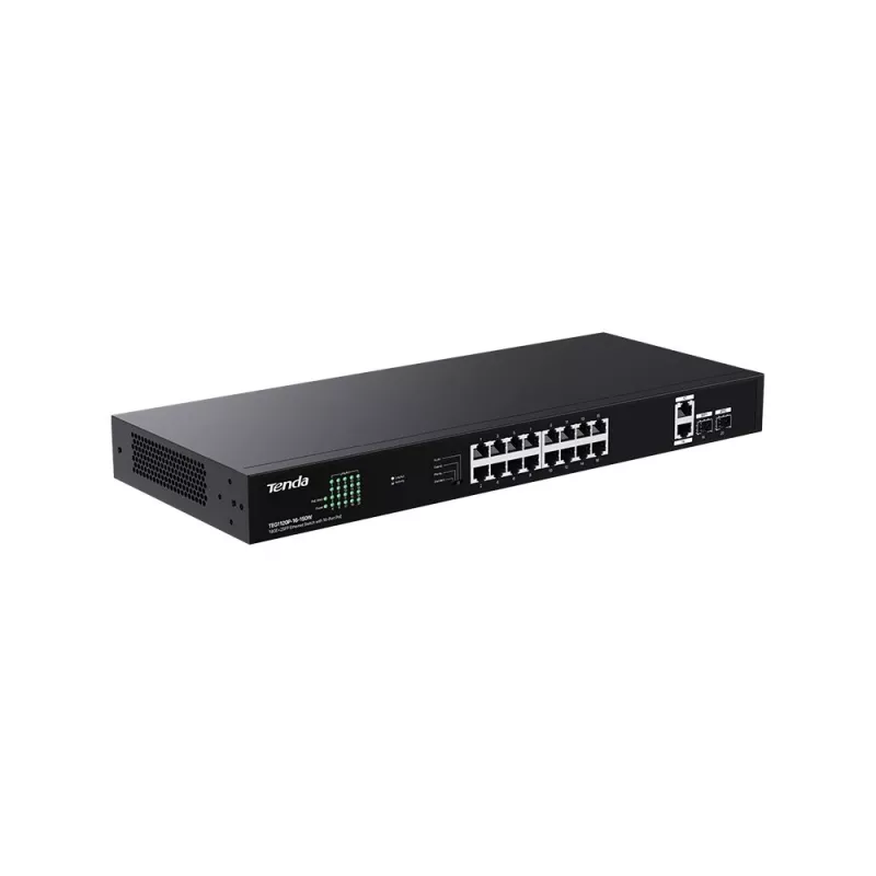 Switch TENDA TEG1120P-16-150W PoE+ Gigabit 16x 1Gb/s, 135W PoE biudžetas