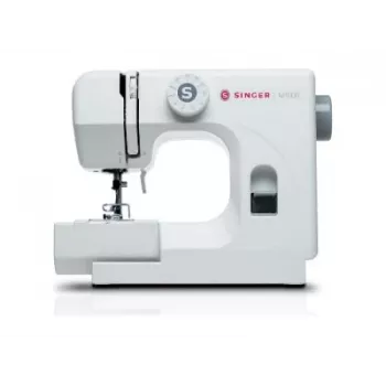 Pusiausiu automatinė siuvimo mašina SINGER M1005 — 11 siūlių, 4 mm dygsnio plotis, viršutinė užmetimo ritė, laisva rankovė, 2,5 kg