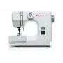 Pusiausiu automatinė siuvimo mašina SINGER M1005 — 11 siūlių, 4 mm dygsnio plotis, viršutinė užmetimo ritė, laisva rankovė, 2,5 kg