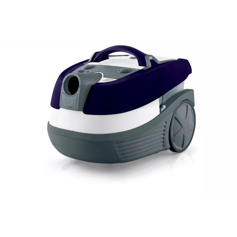 Šlapio ir sauso valymo dulkių siurblys Bosch BWD 41740 AquaWash&Clean — 1700 W, 5 L talpa, EPA filtras, teleskopinis vamzdis, 9 m spindulys, violetinis