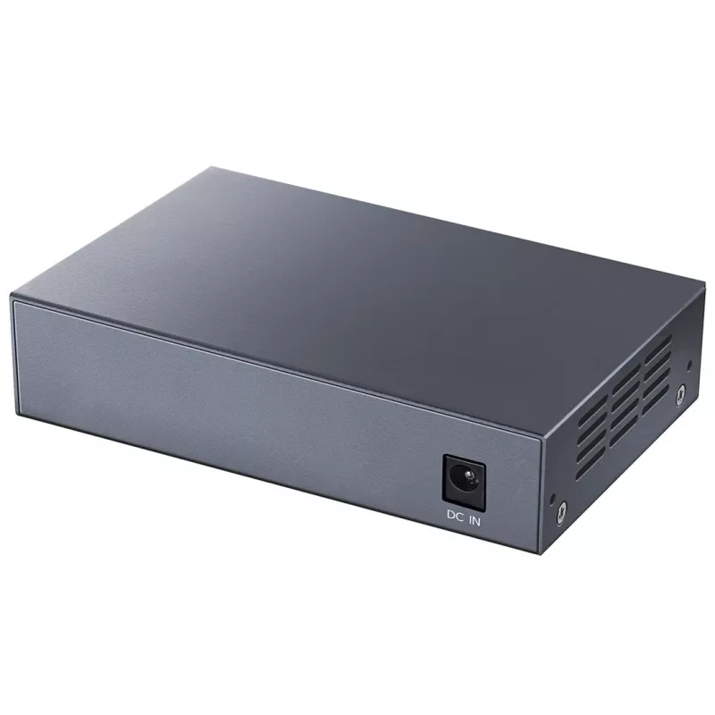 Tinklo jungiklis Cudy GS1005P – 5 prievadų Gigabit Ethernet su 4 PoE prievadais, 60W, metalinis korpusas, montuojamas į stelažą
