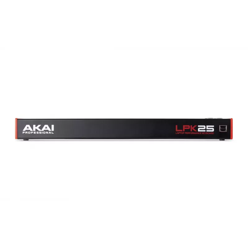 AKAI LPK25 MKII 25 klavišų mini MIDI klaviatūra su USB maitinimu – oktavos perkėlimas, arpegiatorius, 6 mygtukai, raudona