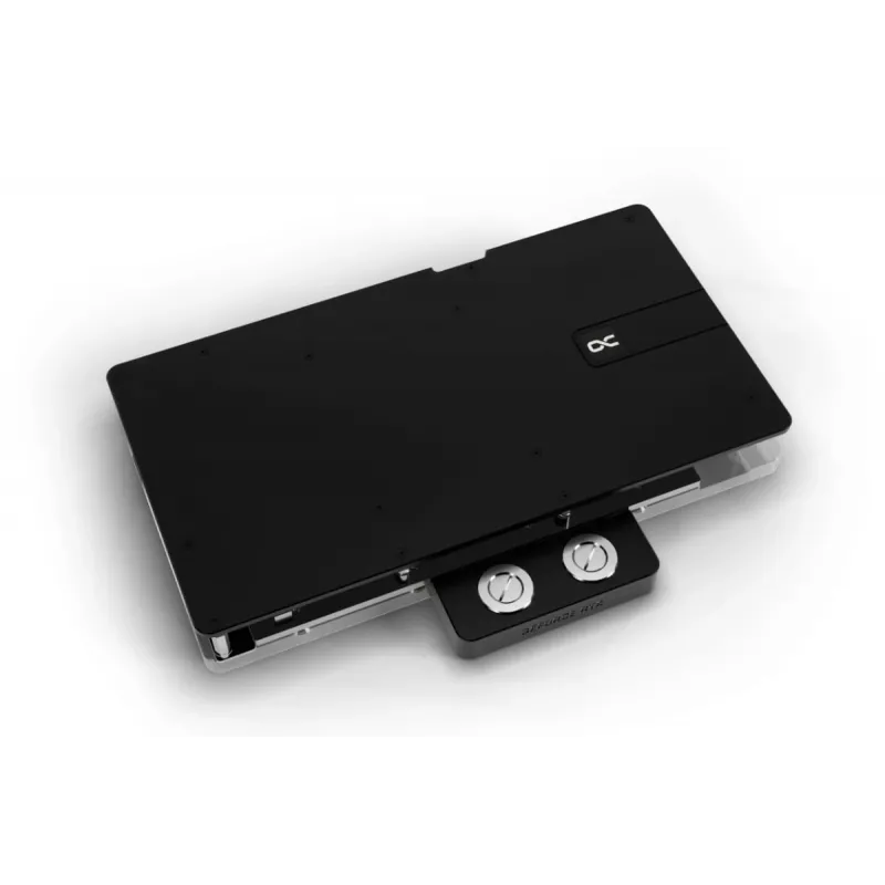 Alphacool 10269 galinė plokštė – akrilas, aliuminis, chromuotas varis, nailonas, juoda, 155,5x235,9x34 mm