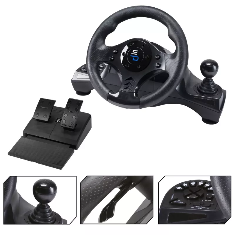 Vairas su pedalais Subsonic SA5156-NG 270° sukimas USB juodas