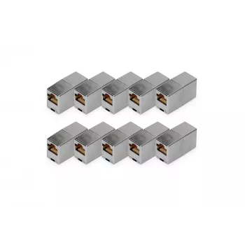 Digitus CAT 5e RJ45 mova jungtis, 10 vnt., auksuoti kontaktai, sidabrinė