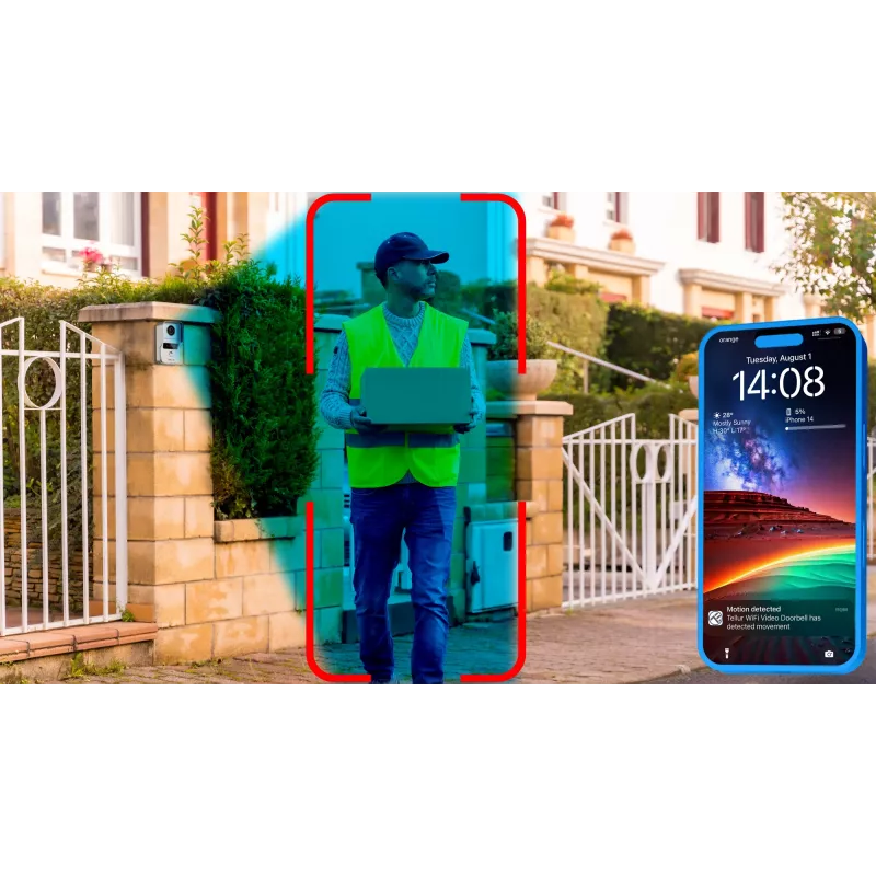 Vaizdo skambutis Tellur TLL331511 1080P su atrakinimo funkcija ir vidaus skambučiu