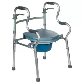 Reabilitacinis vaikštynė REHA FUND RF-133 3in1, aliuminio/plieno rėmas, reguliuojamas aukštis 81–99 cm, 2 ratai, sėdynė, max apkrova 100 kg