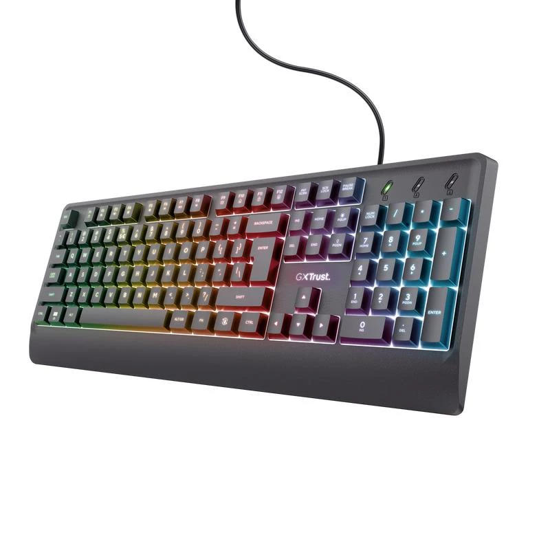 Trust GXT 792 QUADROX žaidimų rinkinys (klaviatūra, pelė, ausinės, kilimėlis) USB, QWERTY, juoda