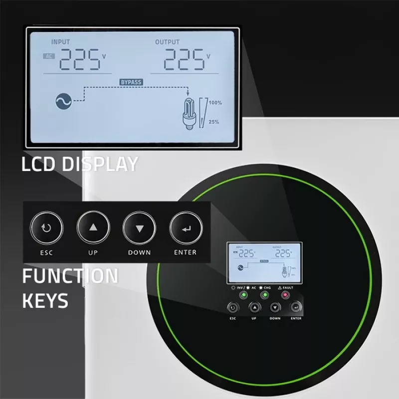 Hibridinis saulės inverteris Off-Grid 3500W su Wi-Fi