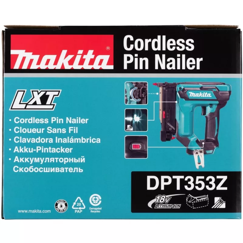 Pistoletas vinių/kabių Makita DPT353Z 18V be akumuliatoriaus