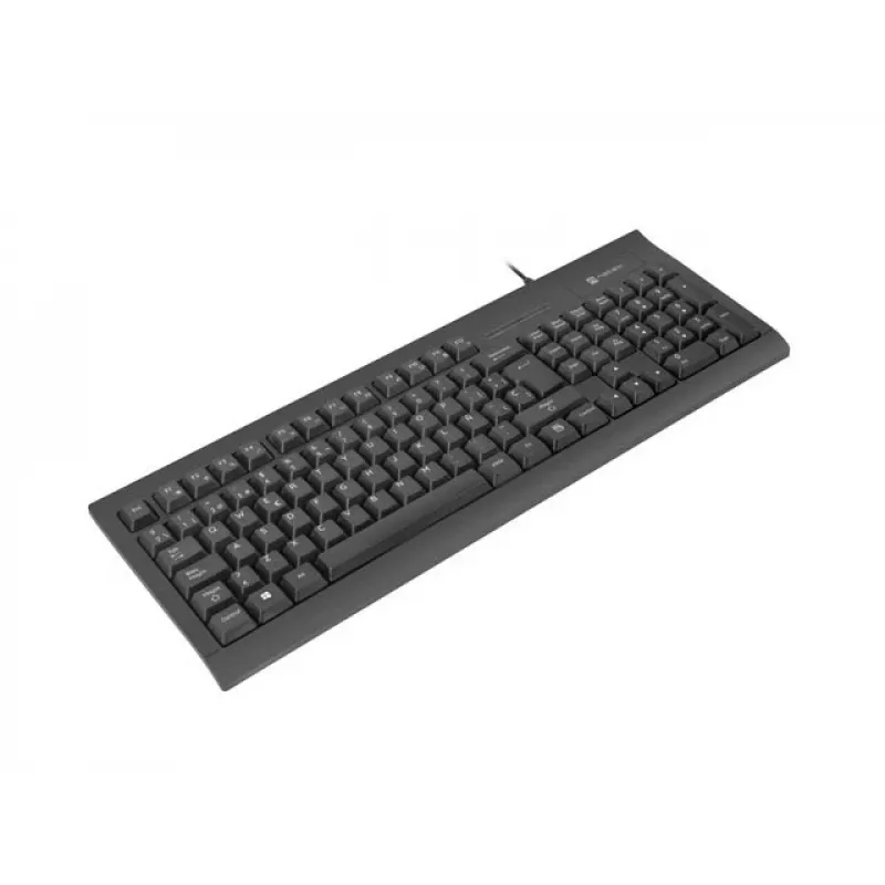 NATEC Moray ES laidinė pilno dydžio klaviatūra su USB, ispanišku QWERTY išdėstymu, 105 klavišais, ID kortelių skaitytuvu, 1,5 m laidu, juoda