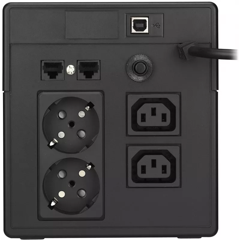 PowerWalker VI 1000 LCD UPS šaltinis Line-Interactive, 1000 VA / 600 W, 4 išvestys (2x Schuko, 2x IEC C13), USB