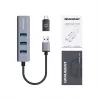 GRAUGEAR USB Hub G-HUB31L-A — USB 3.2 Gen 1 Type-A jungtis, 3x USB 3.2 Gen 1 Type-A prievadai + RJ-45, 5000 Mbit/s