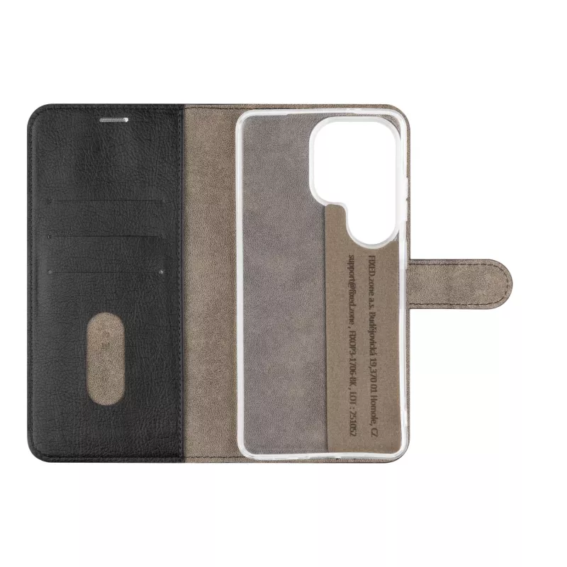 Fixed Opus Knyginis dėklas Samsung Galaxy S26 Ultra, dirbtinė oda, juoda