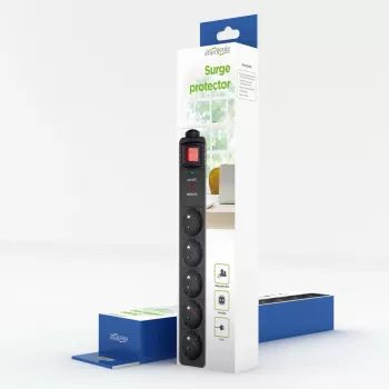 EnerGenie SPF5-C-5 apsauginis filtras 5 kištukiniai lizdai 250 V 1.5 m Juoda