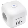 QOLTEC 52548 ilginimo lizdas su 3×AC kištukiniais lizdais ir USB prievadu