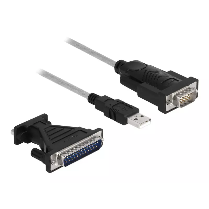 DeLOCK Adapter USB 2.0 Type-A į RS-232 D-Sub 9 + D-Sub 25