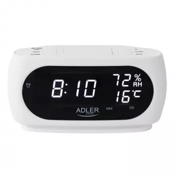 Adler AD 1186W žadintuvas skaitmeninis juodas, baltas