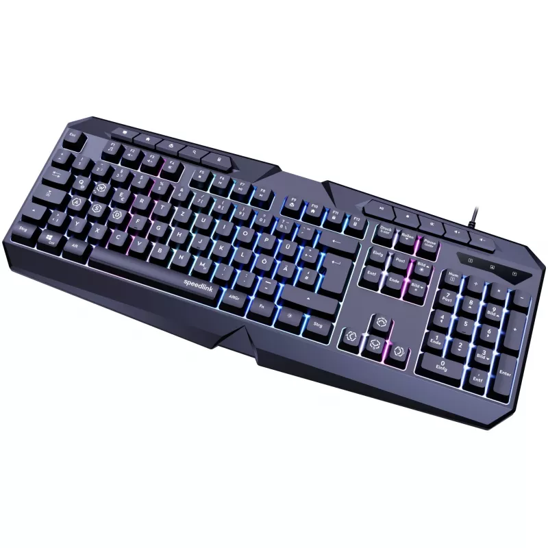 Klaviatūra SPEEDLINK LUDICIUM Gaming USB QWERTZ vokiška juoda