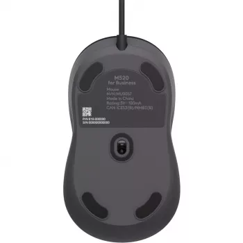 Logitech Signature Wired M520 versijai skirta laidinė optinė pelė USB-C Plug-and-Play Windows/Mac/Chrome/PC/nešiojamiesiems kompiuteriams - grafito spalva