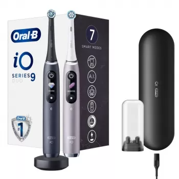 Dantų šepetėlis Oral-B iO Series 9 Duo 2 vnt. Black Onyx/Rose Quartz