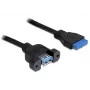 USB 3.0 vidinis kabelis DeLOCK 83118 0,5 m juodas
