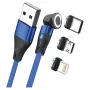 USB laidas RealPower MagneticCharge3 1 m USB A mėlynas greitas įkrovimas duomenų perdavimas