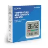 Vidaus temperatūros ir drėgmės jutiklis SAVIO CT-01/W, LCD ekranas, -10–55°C, 10–99%RH, baterija CR2032