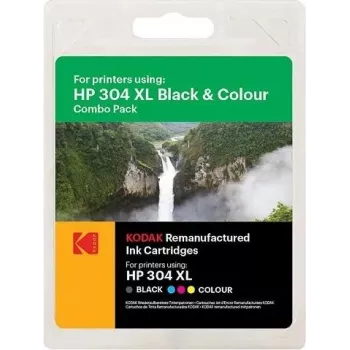 Spalvotų rašalų rinkinys Kodak 185H030417, skirtas HP DJ2620 – HP304XL talpinė versija (15 ml ir 18 ml)