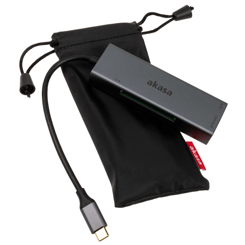 Card Reader Akasa AK-CR-09BK USB 2.0 Type-C pilka