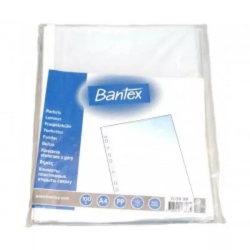 Dokumentų įdėklai Bantex Maxi 0809-203 A4, matiniai, 100 µm, pakuotė
