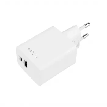 Kelioninis įkroviklis FIXED Fixed Mini USB-C/USB 45W – kompaktiškas dviejų prievadų sieninis adapteris
