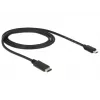 DeLOCK USB laidas - 5 kontaktų Micro-USB B (kištukas) - 24 kontaktų USB C (kištukas) - 1,0 m (USB 3.1) - Juoda (83602)