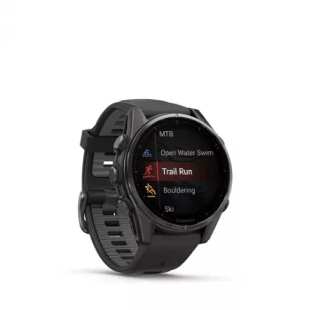 Garmin fenix 8 3,3 cm (1,3 colio) AMOLED 43 mm skaitmeninis 416 x 416 pikselių jutiklinis ekranas Juoda Wi-Fi GPS (palydovas)