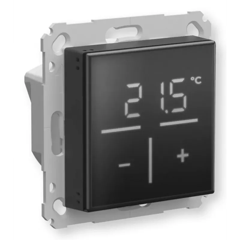 Sieninis termostatas Homematic IP su CO₂ jutikliu – mechaninis, juodas, 230 V, IP20
