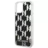 Karl Lagerfeld KLHCP14MLMNMK kietas dėklas, skirtas iPhone 14 Plus 6,7 inch, juodas/juodas Liquid Glitter Monogram