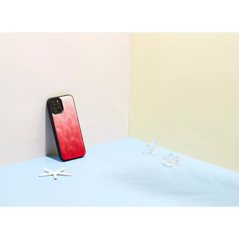 Apsauginis dėklas iKins Apple iPhone 12 / 12 Pro, rožinė ežero spalva su juodu apvadu