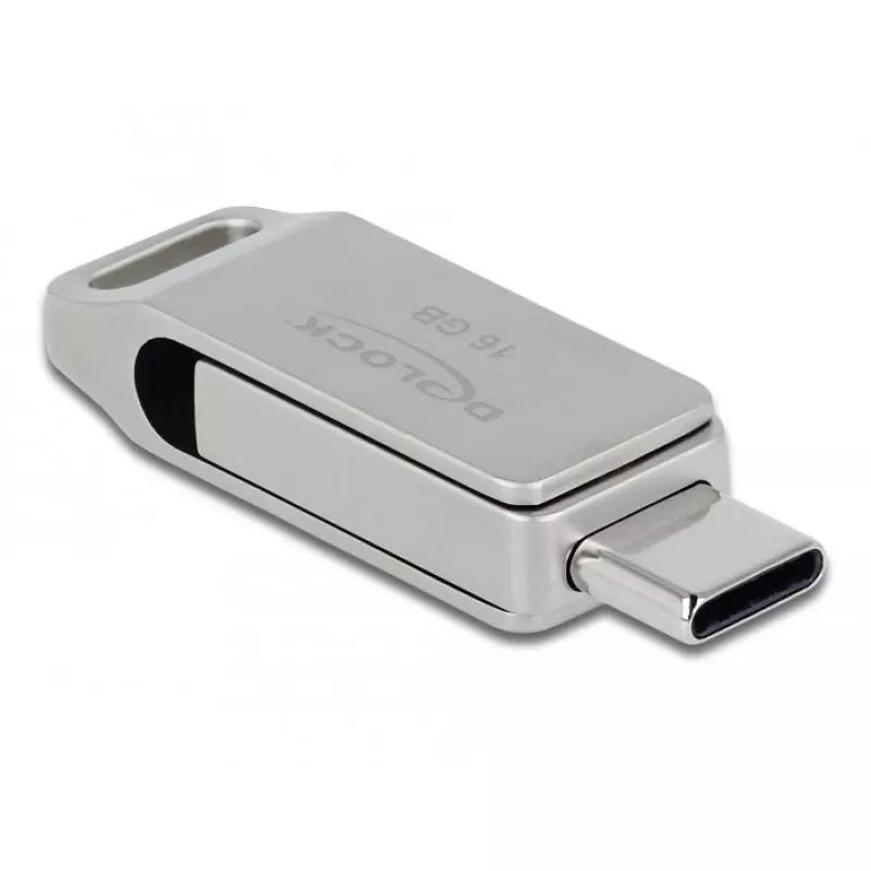 USB atmintukas DeLOCK 16GB USB-C / USB-A metalinis korpusas