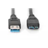 ASSMANN SuperSpeed USB 3.0 laidas, USB A kištukas į Micro USB B kištuką, Cu AWG 28, 2x ekranuotas, ilgis 1,0 m (AK-300116-010-S)