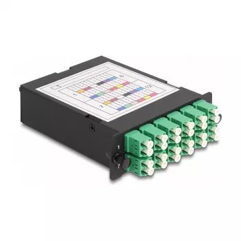 DeLOCK optinė kasetė HD MPO vyriškas į 12 x LC Duplex moteriškas 24 skaidulos Vienmodė 9/125 µm