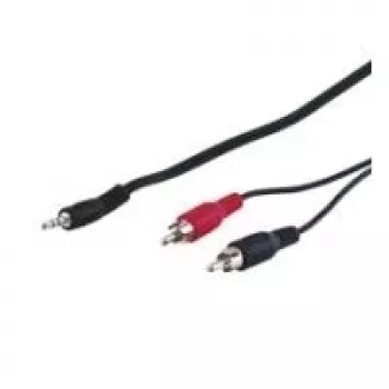 Wentronic Goobay 3,5 mm lizdo / RCA adapterio laidas, juodas, 3 m - 3,5 mm kištukas (3 kontaktai, stereo) > 2x RCA kištukas (garsas kairė/dešinė) (50196)