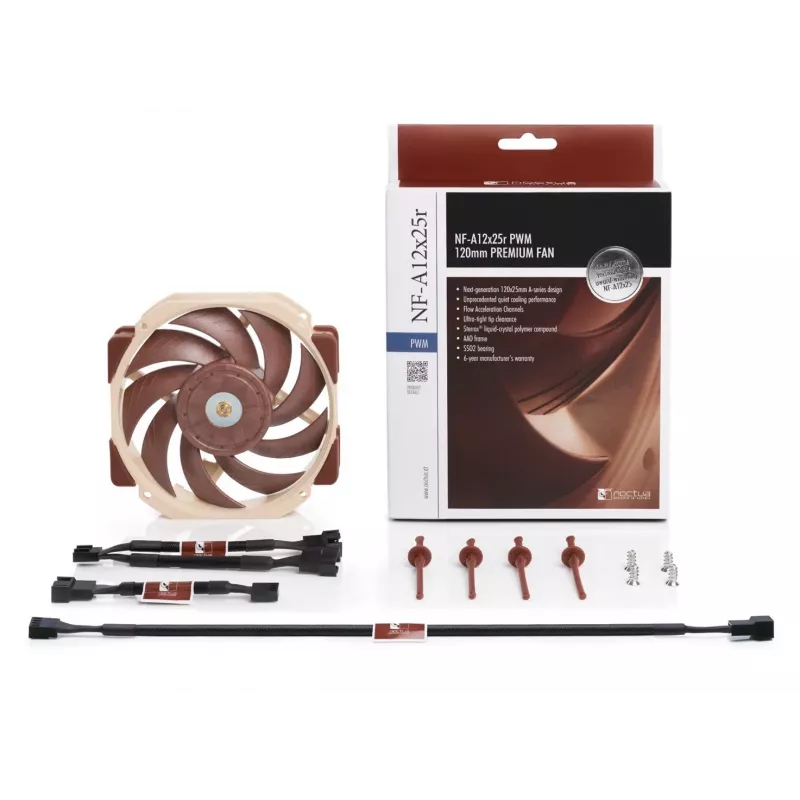 Ventiliatorius Noctua NF-A12X25R PWM 12 cm smėlio rudos spalvos 2000 RPM 102,1 m³/h