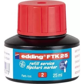 Markerio papildymas Edding FTK 25, raudonas rašalas 25 ml, tinka edding 380/383