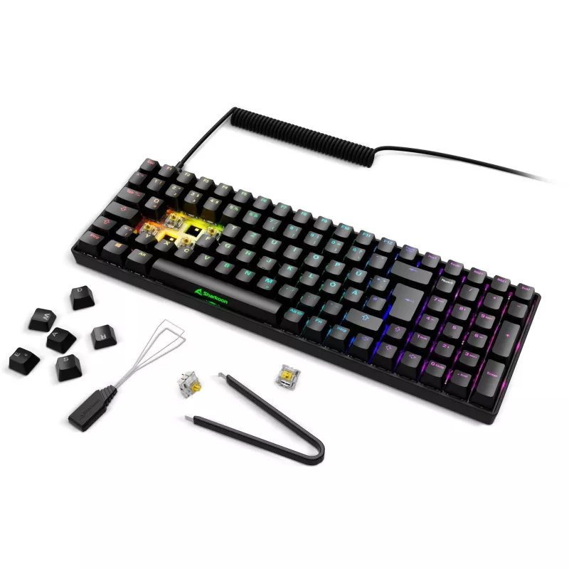 Sharkoon Skiller SGK50 S2 juoda DE išdėstymas Gateron Yellow - klaviatūra