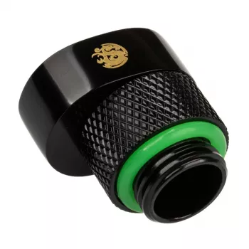 Adapteris BitsPower X-Cross G1/4 colio vyriškas į G1/4 colio moterišką, 5 mm poslinkis, matinė juoda