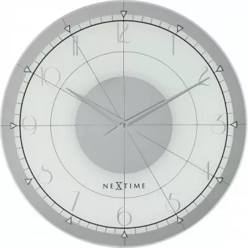 NeXtime klok 8125 Fancy Round sieninis laikrodis, baltas/sidabrinis, Ø43 cm
