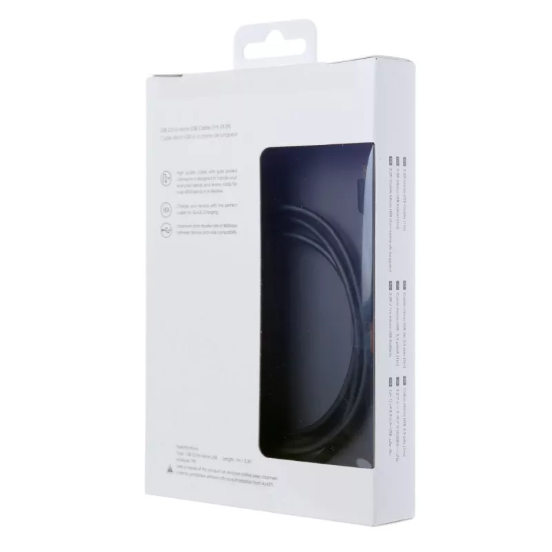 AUKEY CB-MD1 Black greito įkrovimo laidas micro USB-USB | 1m | 5A | 480 Mbps