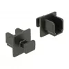 Kištukinių lizdų apsauginiai dangteliai DELOCK 64010, polipropilenas, juodi, 12,2×15,2×12 mm, 10 vnt.